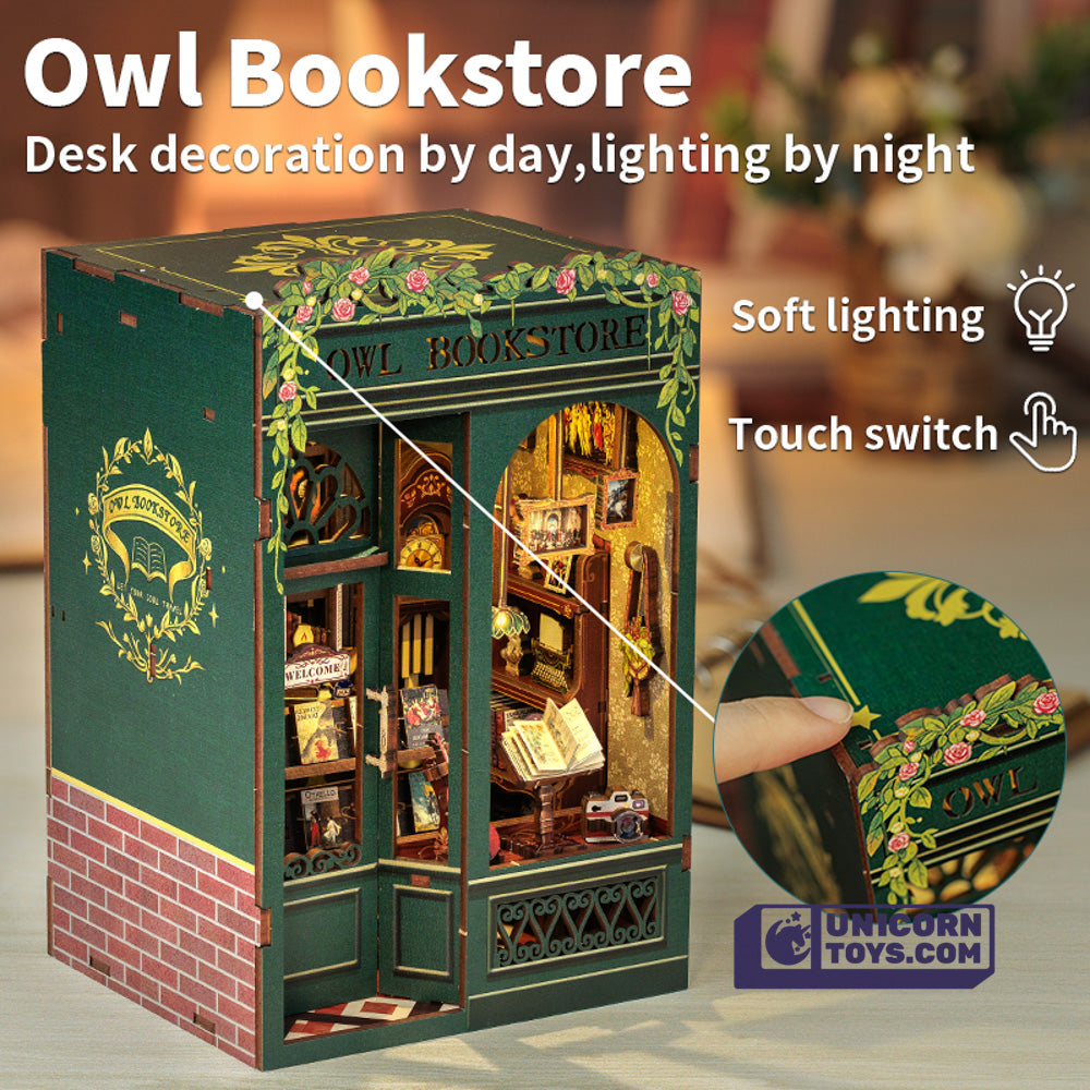 Owl Bookstore | CuteBee SD02 DIY Miniature Book Nook Kit