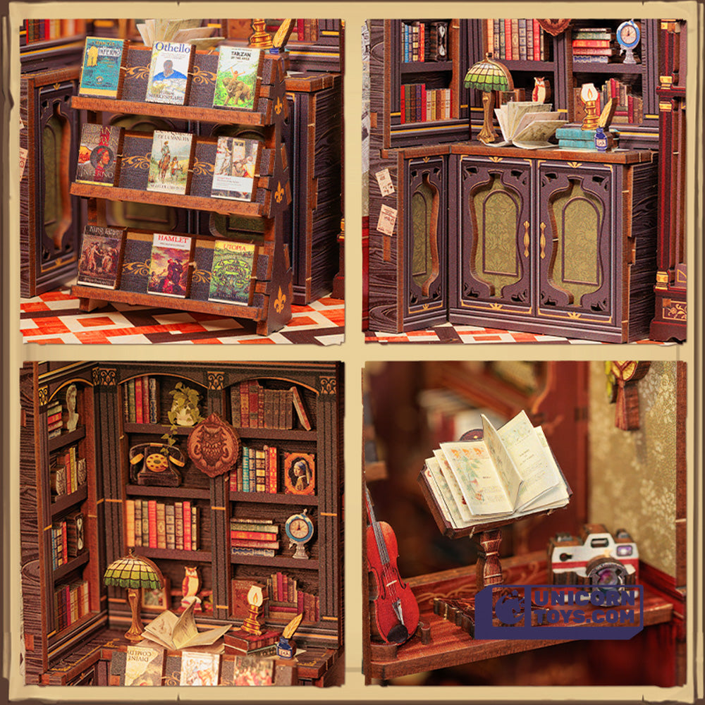 Owl Bookstore | CuteBee SD02 DIY Miniature Book Nook Kit