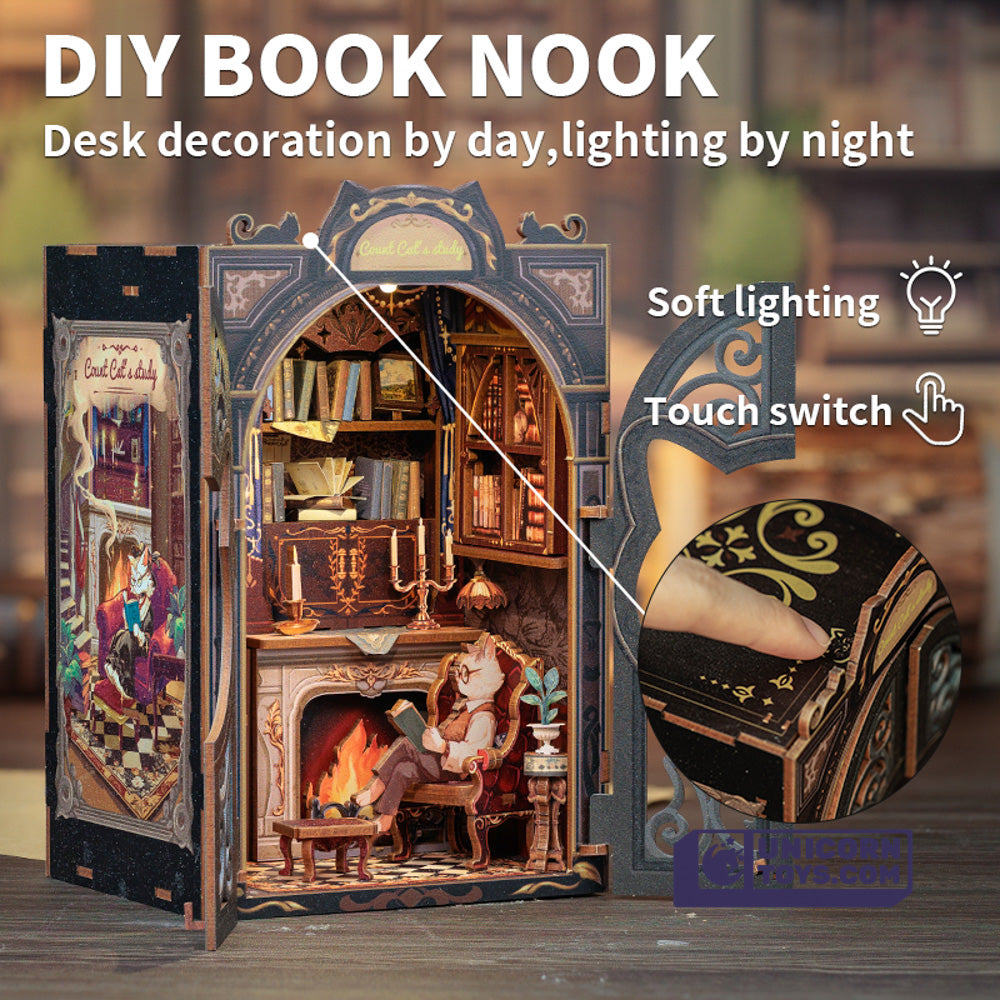 Count Cat's Study | CuteBee SD03 DIY Miniature Book Nook Kit