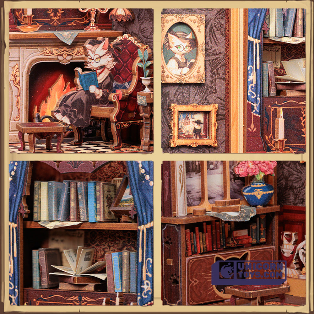 Count Cat's Study | CuteBee SD03 DIY Miniature Book Nook Kit