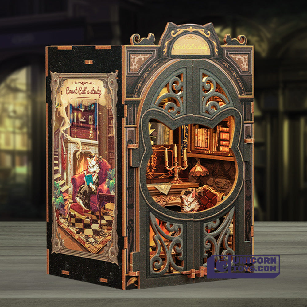 Count Cat's Study | CuteBee SD03 DIY Miniature Book Nook Kit