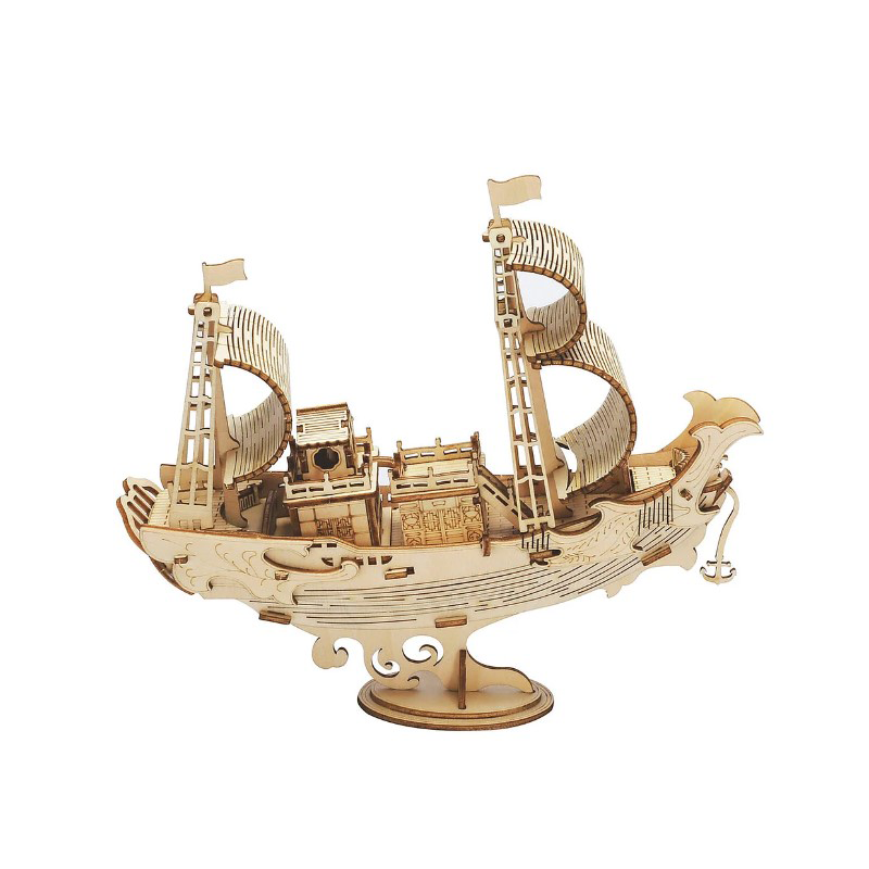 Japanese Diplomatic Ship | ROKR 3D Wooden Puzzle TG307 Wooden Model Ship Hand-Made Craft Gift & Decoration