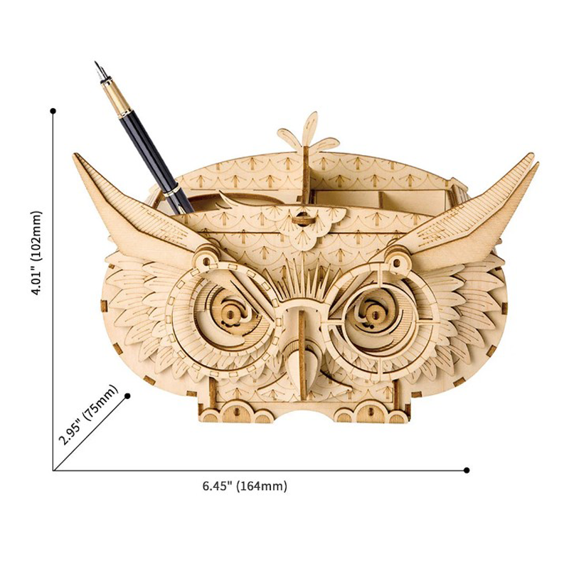 Owl Storage Box | ROKR 3D Wooden Puzzle TG405 Wooden Storage Box Hand-Made Craft Gift & Decoration