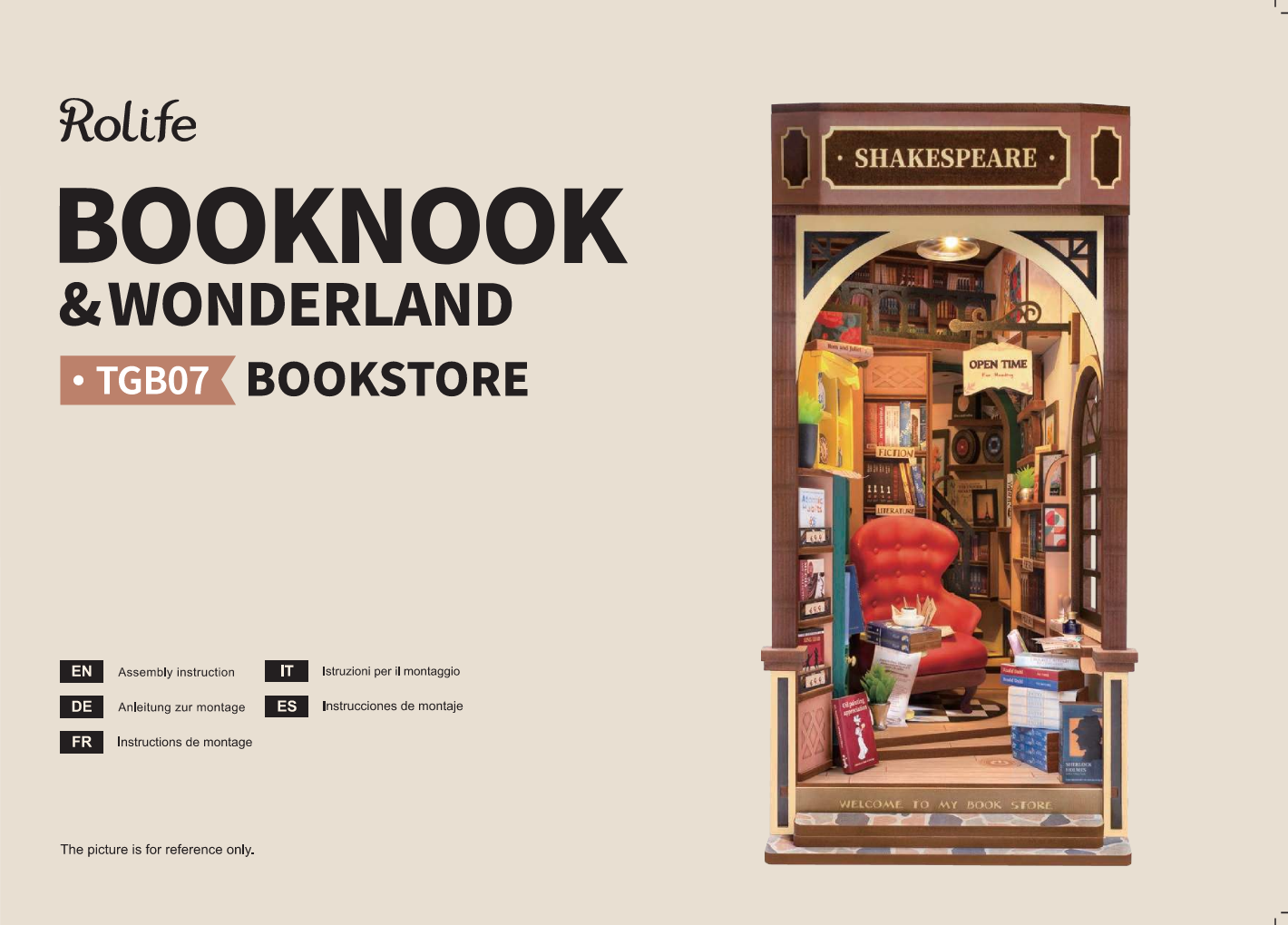 TGB07 - Book Store | Robotime Rolife DIY Miniature Book Nook Manual