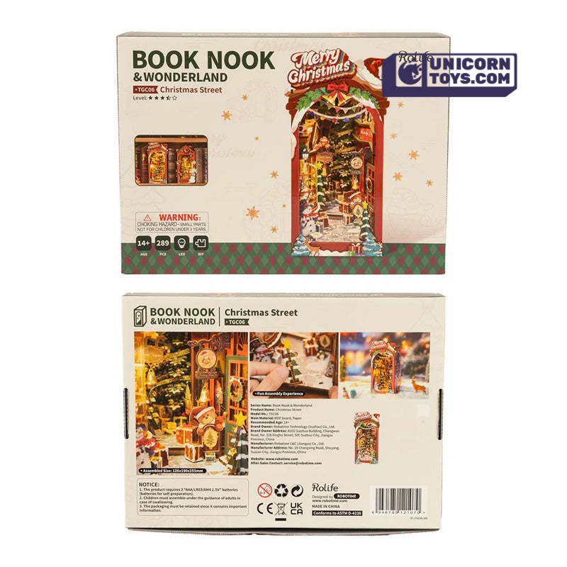 Christmas Street | Robotime Rolife TGC06 DIY Miniature Book Nook Kit