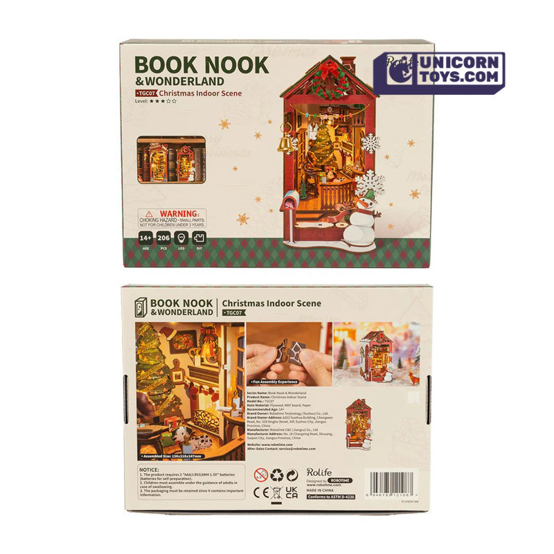Christmas Indoor Scene | Robotime Rolife TGC07 DIY Miniature Book Nook Kit