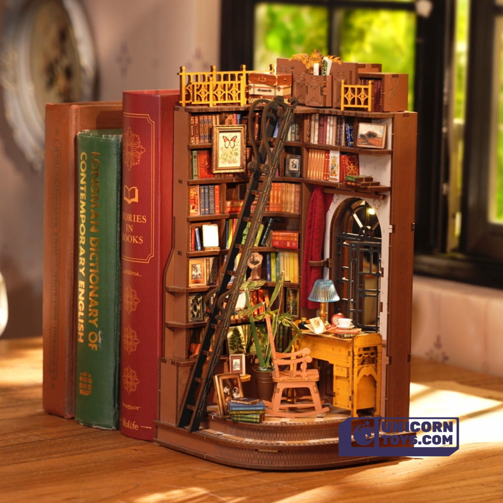 Silent Corner Study | Rolife TGE02 DIY Miniature Book Nook and Wonderland Kit