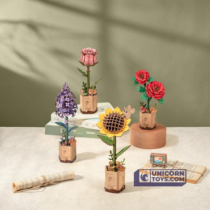Wooden Flower Combo | Rowood TW011/TW021/TW031/TW041 Wooden Flower Hand-Made Combo Craft Gift & Decoration