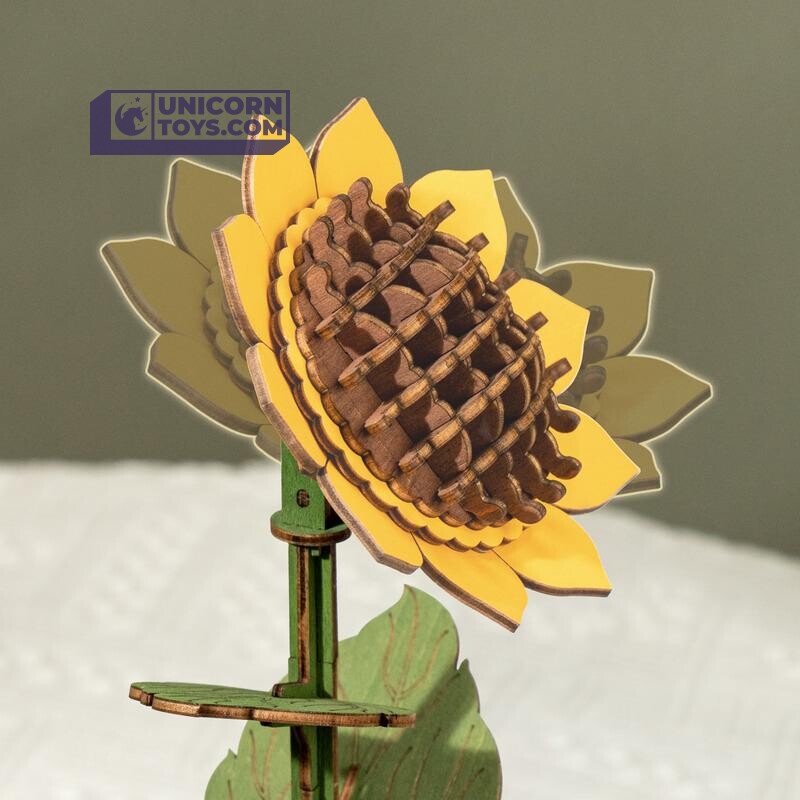 Sun Flower | Rowood TW011 Wooden Flower Hand-Made Craft Gift & Decoration