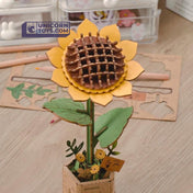 Sun Flower | Rowood TW011 Wooden Flower Hand-Made Craft Gift & Decoration