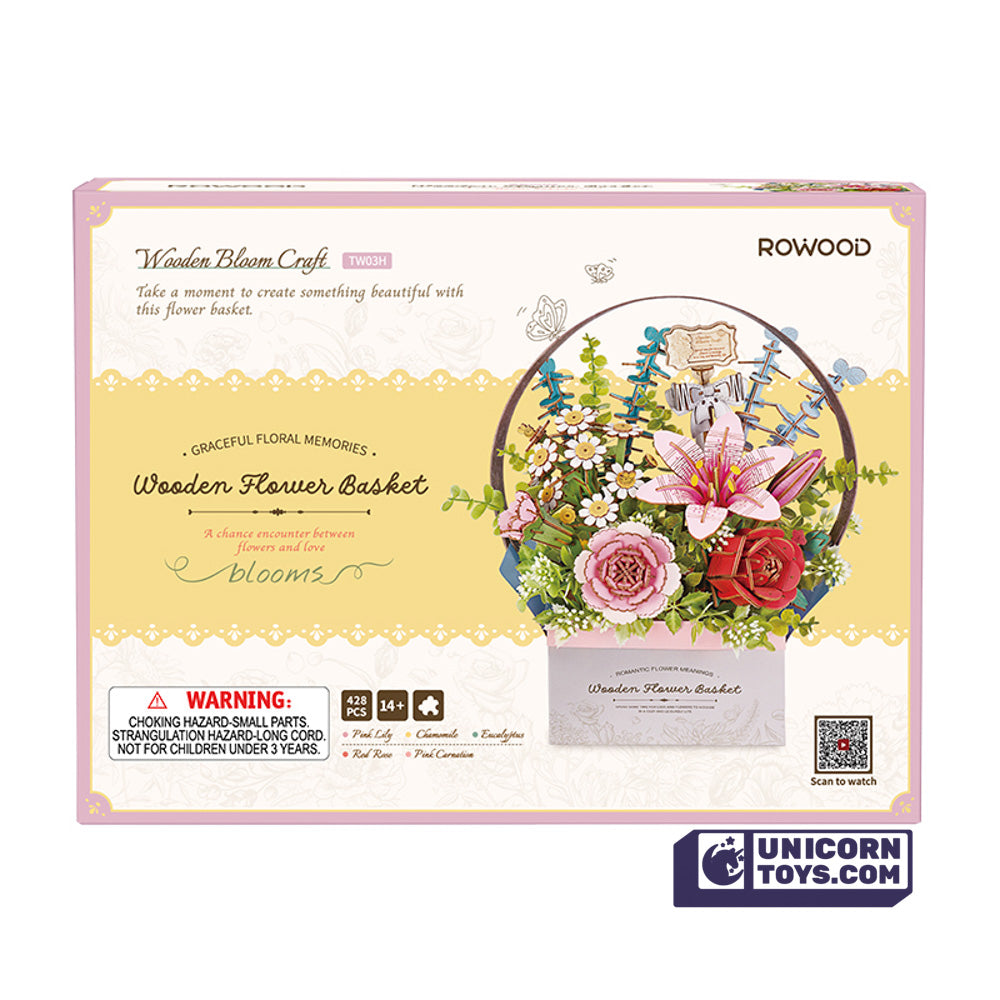 Wooden Flower Basket | Robotime 3D Wooden Puzzle TW03H – Unicorn