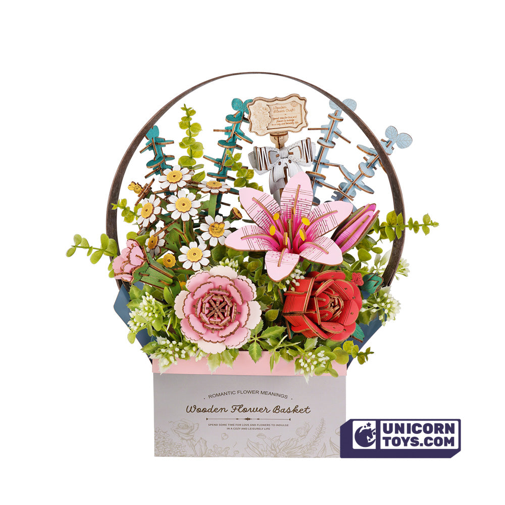 Wooden Flower Basket | Robotime 3D Wooden Puzzle TW03H