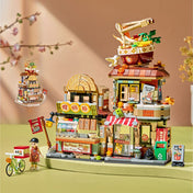 The spiral noodle shop | LOZ 1295 Building Bricks Mini Street Food Set for Ages 10+