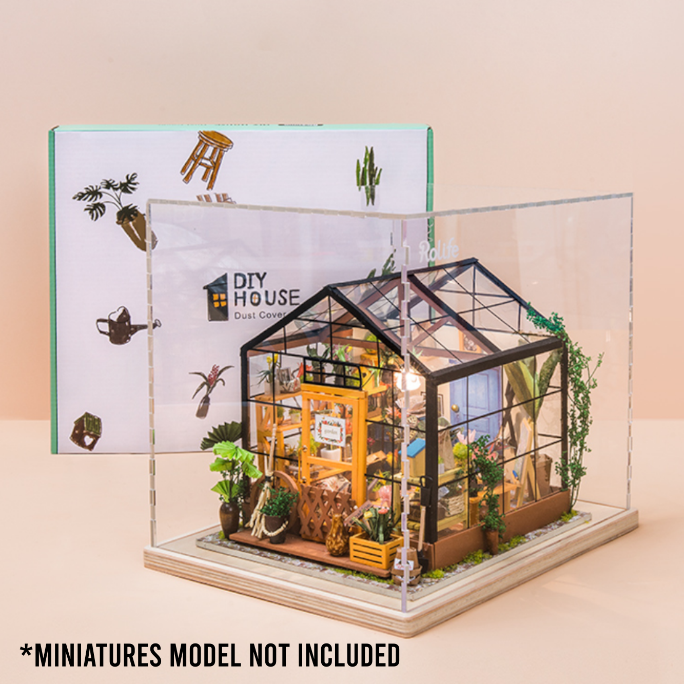 Display Case for Robotime/Rolife DIY Miniatures Dollhouse