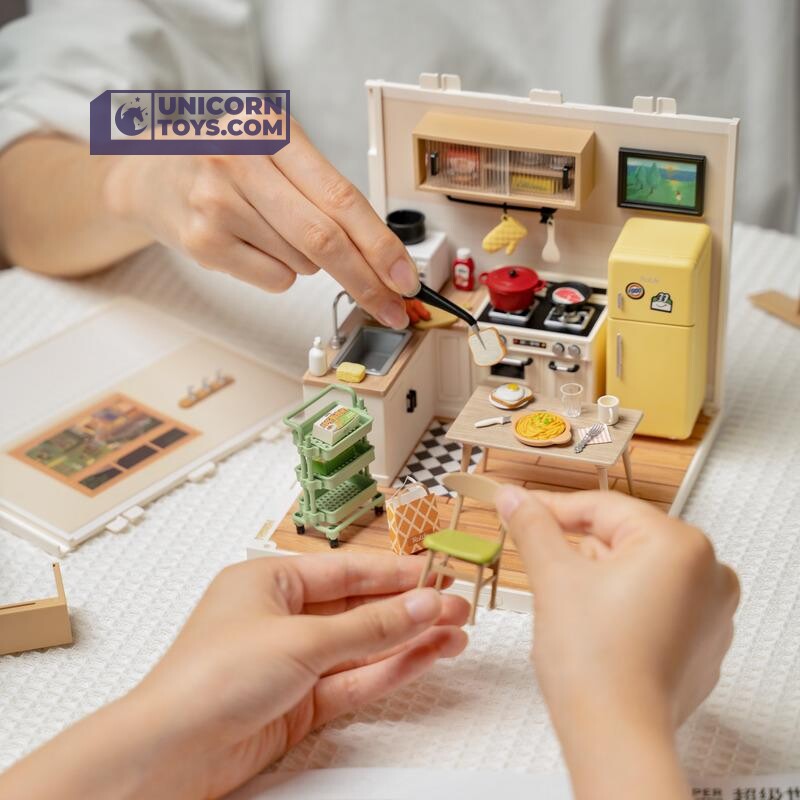Canada Robotime Happy Meals Kitchen DW008 DIY Miniatures Dollhouse