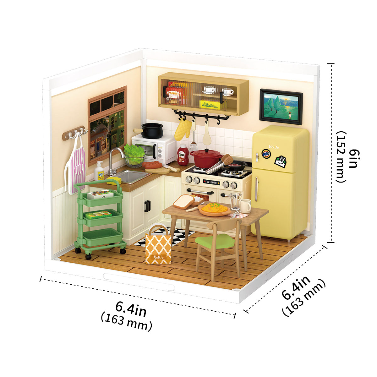 Happy Meals Kitchen | Rolife Super Creator DW008 DIY Stackable Dollhouse Miniatures Kit