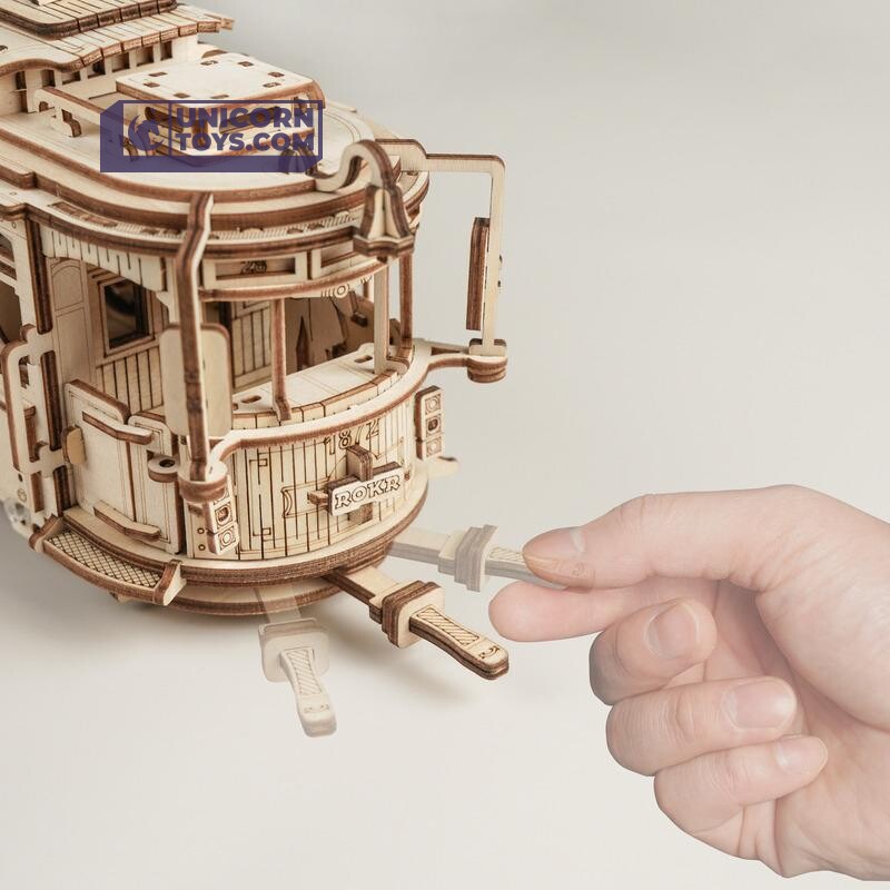 Classic City Tram | Robotime ROKR LK801 Mechanical Gears Puzzle Kit