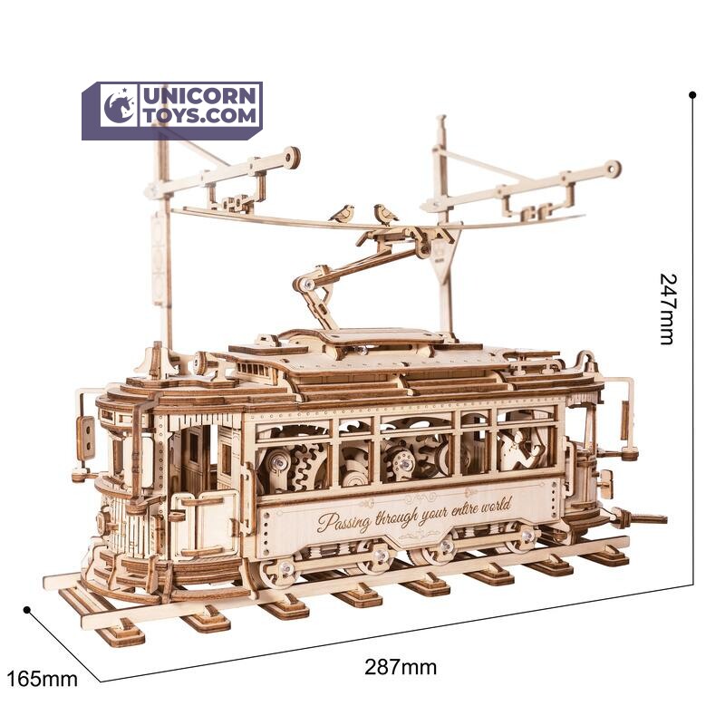 Classic City Tram | Robotime ROKR LK801 Mechanical Gears Puzzle Kit