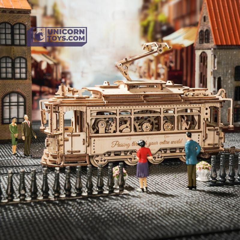 Classic City Tram | Robotime ROKR LK801 Mechanical Gears Puzzle Kit