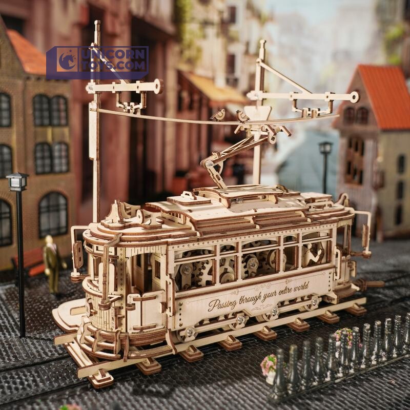 Classic City Tram | Robotime ROKR LK801 Mechanical Gears Puzzle Kit