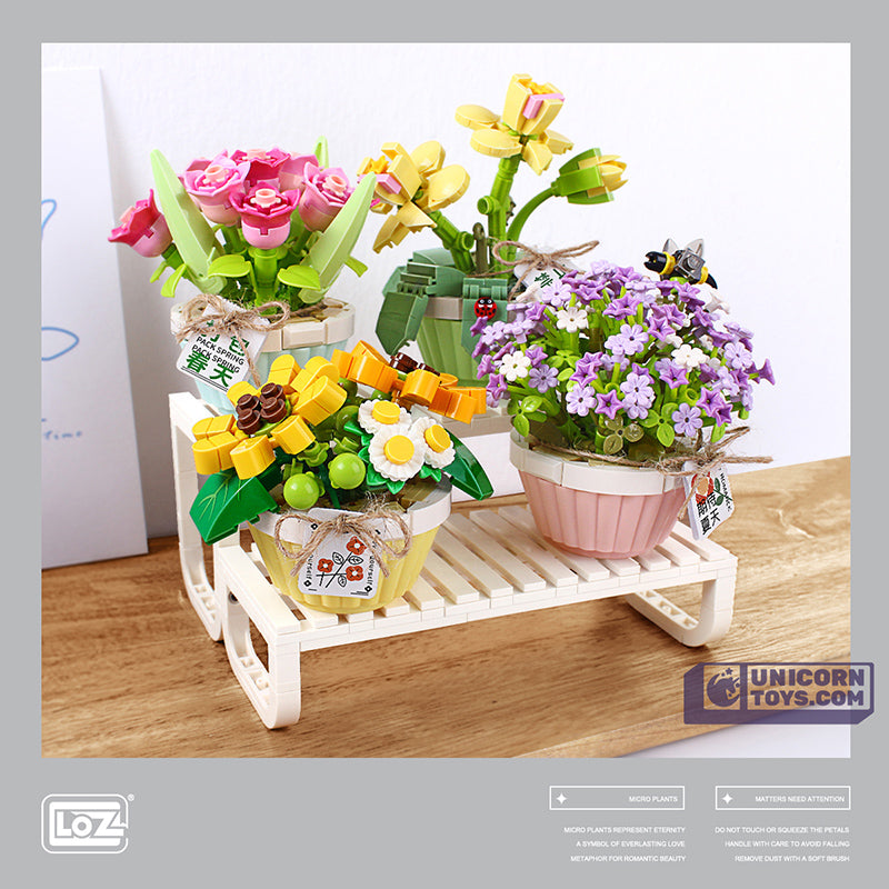 Baby's Breath & Daisy Flower Pot | LOZ 1674 Mini Block Eternal Micro Plants Set for Ages 10+