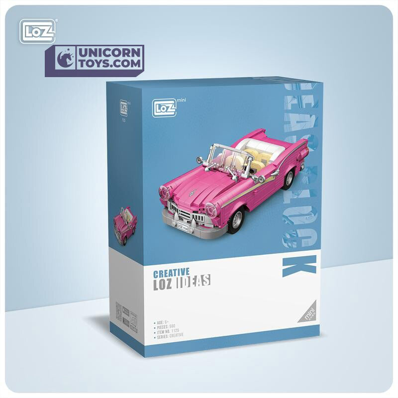 Pink Cabriolet | LOZ 1125 Mini Block Building Bricks Vehicle Model Set for Ages 10+