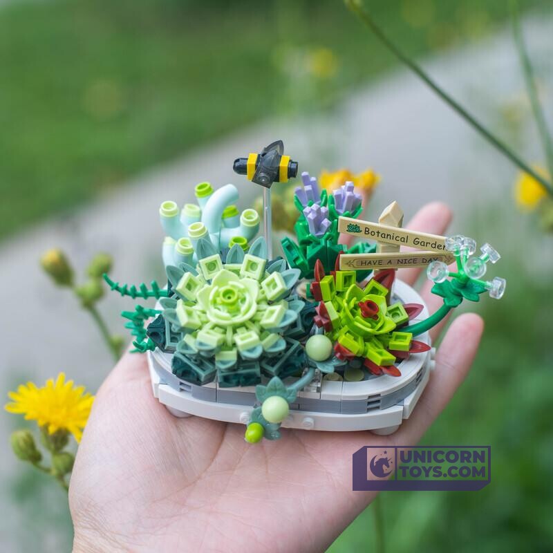 LOZ 1660 Potted Succulent Plants Eternal Plant Pot Set for Ages 10