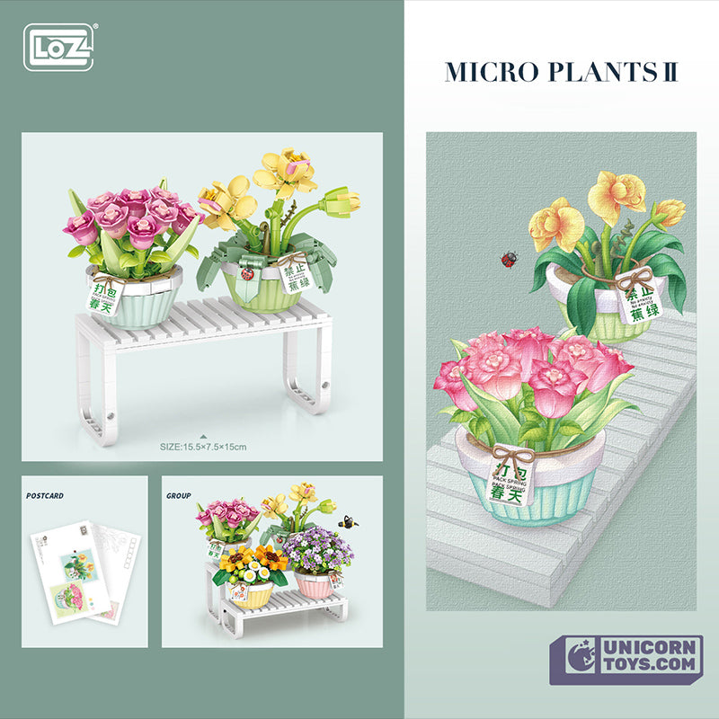 Tulip & Orchid Flower Pot | LOZ 1673 Mini Block Eternal Micro