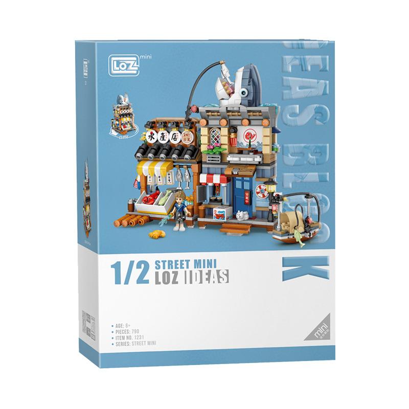 Fish Shop | LOZ 1231 Building Bricks Mini Street Set for Ages 10+