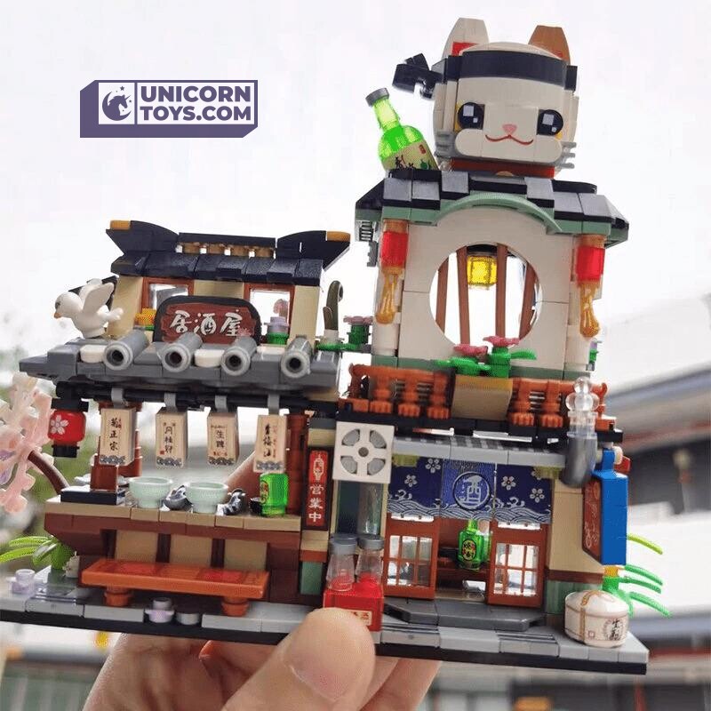 Lucky Cat Pub | LOZ 1232 Building Bricks Mini Street Set for Ages 10+