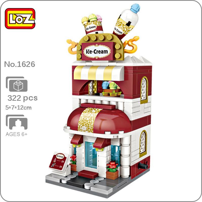 Ice Cream Shop | LOZ 1626 Mini Block Building Bricks Set Mini Street for Ages 10+