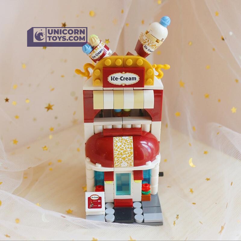 Ice Cream Shop | LOZ 1626 Mini Block Building Bricks Set Mini Street for Ages 10+