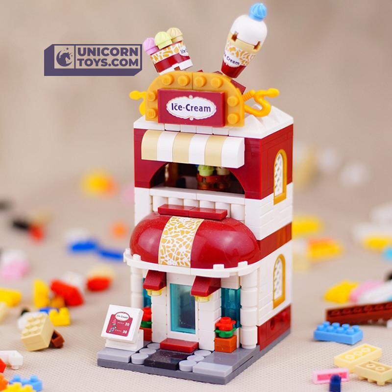 Ice Cream Shop | LOZ 1626 Mini Block Building Bricks Set Mini Street for Ages 10+