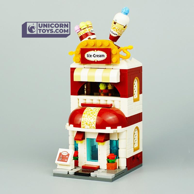 Ice Cream Shop | LOZ 1626 Mini Block Building Bricks Set Mini Street for Ages 10+