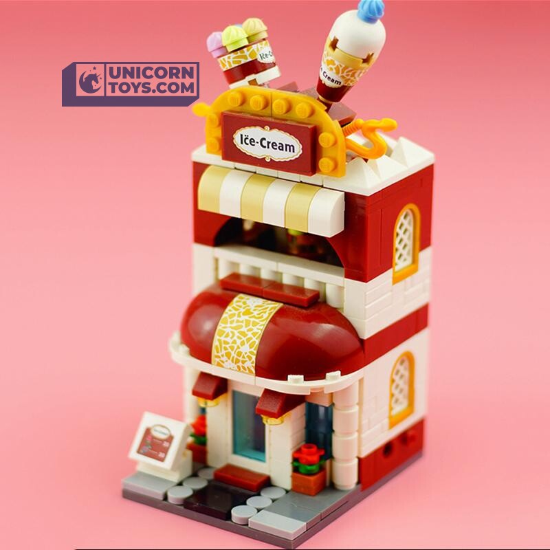 Ice Cream Shop | LOZ 1626 Mini Block Building Bricks Set Mini Street for Ages 10+