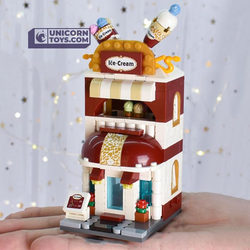 Ice Cream Shop | LOZ 1626 Mini Block Building Bricks Set Mini Street for Ages 10+
