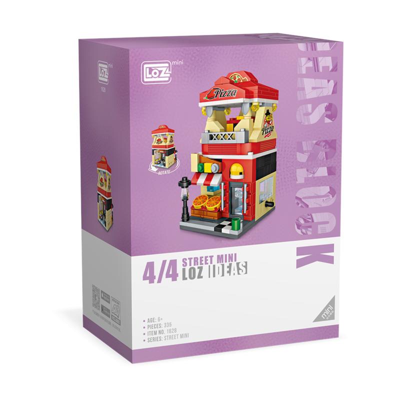 LOZ 1628 Pizza Shop Building Bricks Set Mini Street for Ages