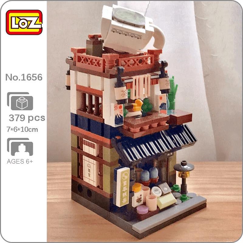 LOZ 1656 Matcha Tea Cake Shop Building Bricks Mini Street Set for