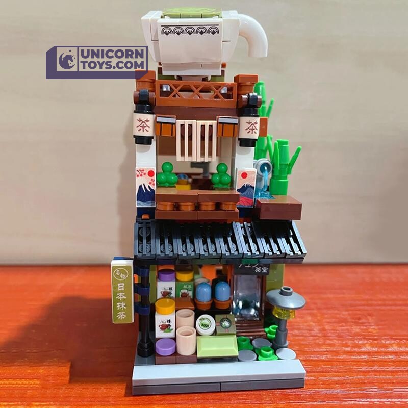 LOZ 1656 Matcha Tea Cake Shop Building Bricks Mini Street Set for