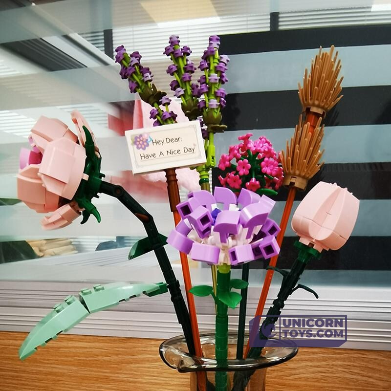 LOZ 1657 Rose Camellia Lavender Orchid Model Eternal Flower Set