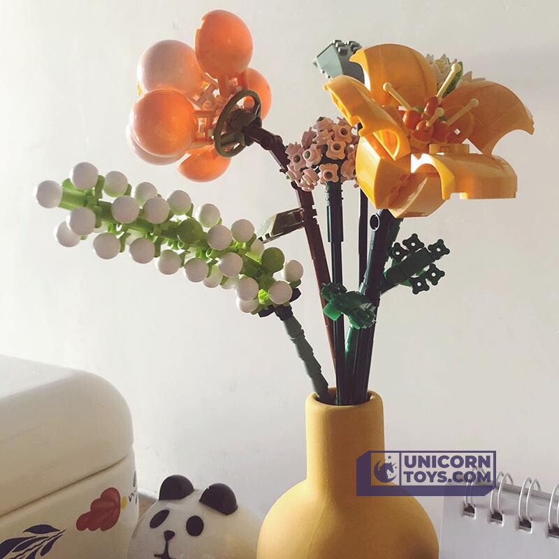 フラワー LOZ 1659 Sunflower Rose Saffron Hypericum Eternal Flower Set for