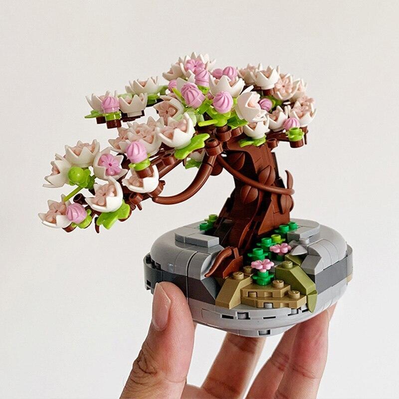 Sakura Cherry Blossom Bonsai | LOZ Mini Block Building Bricks Eternal Plant Pot Set for Ages 10+