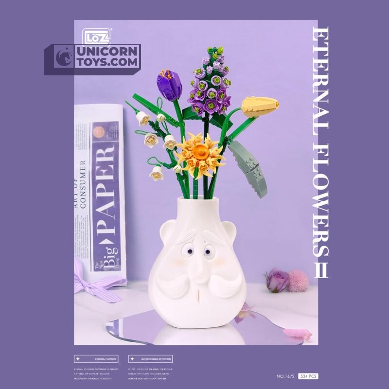 Violet Bouquet | LOZ 1672 Mini Block Eternal Flower II Set for Ages 10+