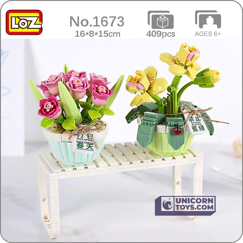 Tulip & Orchid Flower Pot | LOZ 1673 Mini Block Eternal Micro
