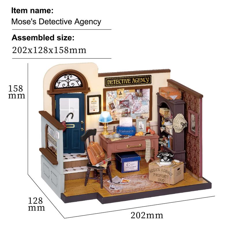 Mose's Detective Agency | Robotime DG157 DIY Dollhouse Miniatures Kit