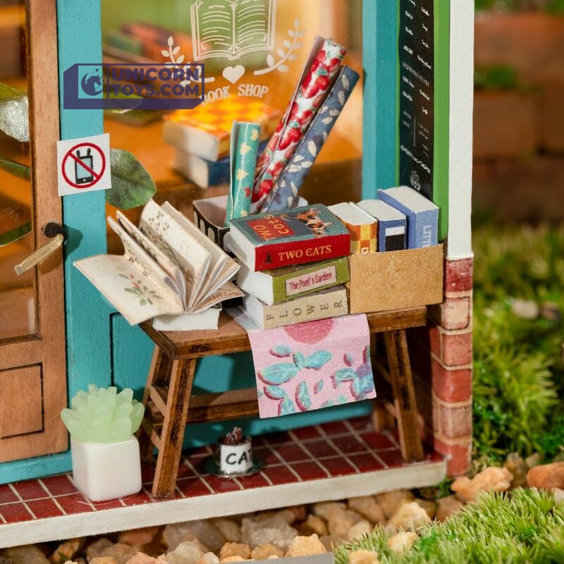Free Time Bookshop | Robotime Rolife Mini Town DS008 DIY Dollhouse Miniatures Kit