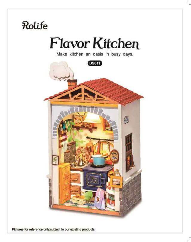 RDS011 - Flavor Kitchen | Robotime Rolife Mini Town Miniature Dollhouse Manual