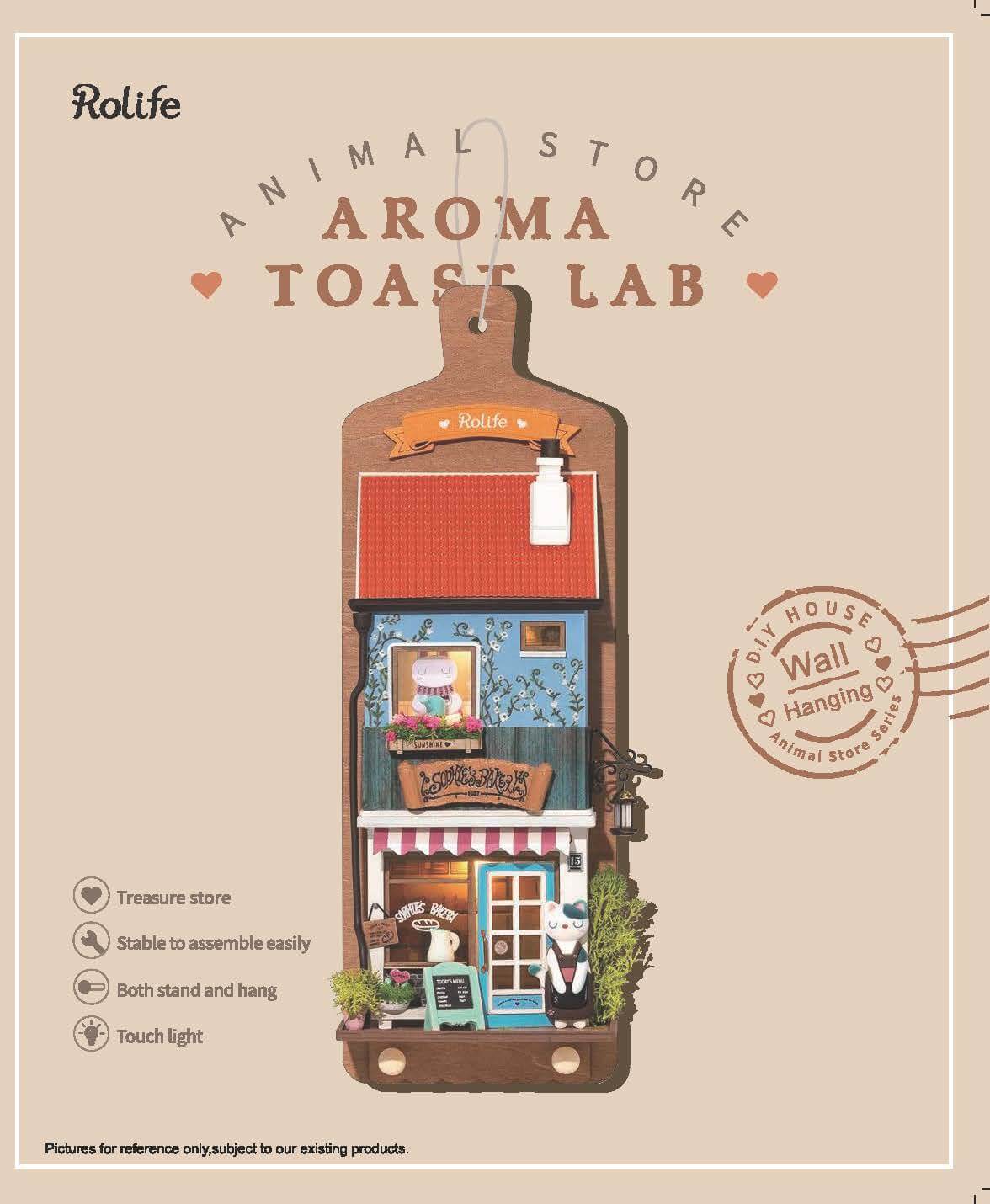 RDS019 - Aroma Toast Lab | Robotime Rolife  Wall Hanging DIY Miniatures Kit Manual