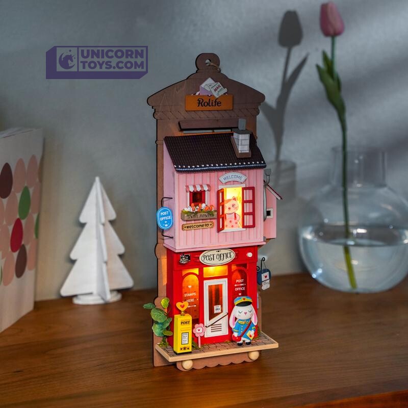 Robotime Miniature House Post Office - Kit DIY Bureau De Poste Vintage
