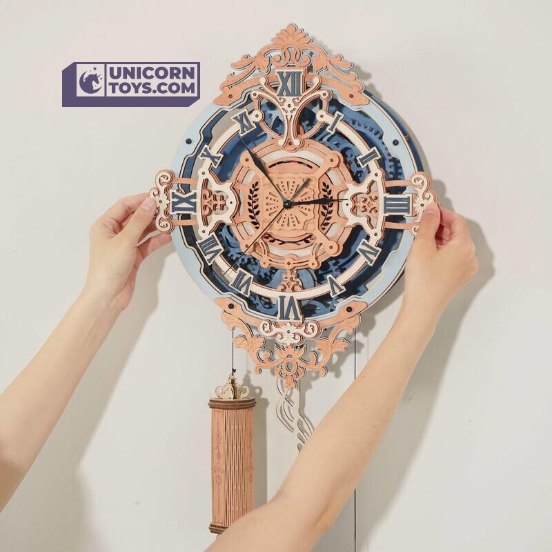 Romantic Notes Wall Clock | Robotime ROKR LC701 Time Art Mechanical Puzzle Kit